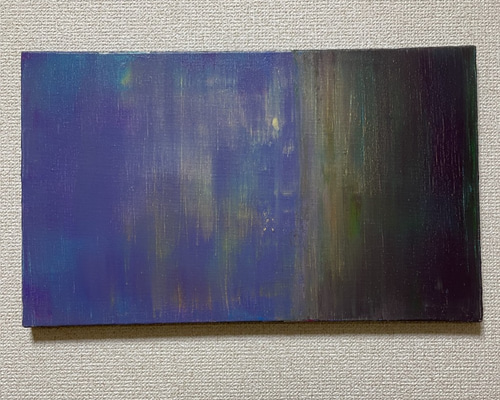 手描き抽象画（アクリル画）：「夜」 M8サイズ 絵画