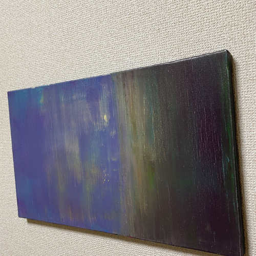 手描き抽象画（アクリル画）：「夜」 M8サイズ 絵画