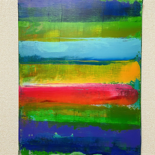 手描き抽象画（アクリル画）：「正直さ Honesty」＜裏面に詩の記載付き 