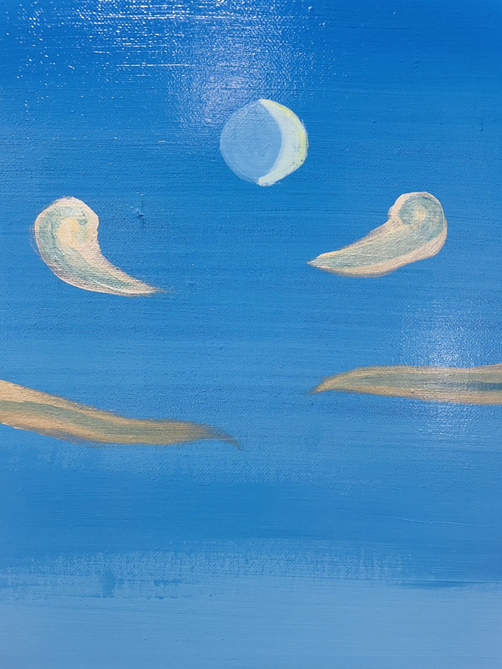 アクリル画 原画 一点物 海 夕暮れ キャンバス