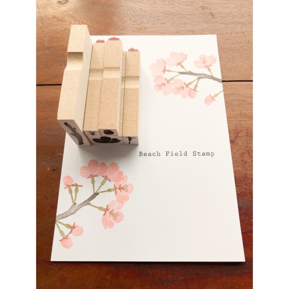 Cherry blossoms スタンプセット はんこ・スタンプ Beach Field Stamp  