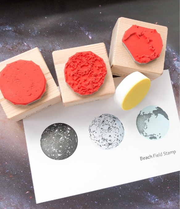 月球和地球郵票多色橡皮擦 Hanko 4 件套 第2張的照片