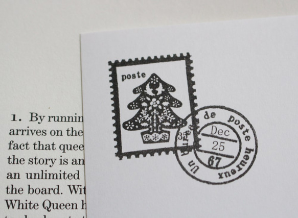 北欧風クリスマスツリーの切手　スタンプ 1枚目の画像