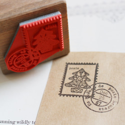 北欧風クリスマスツリーの切手　スタンプ 3枚目の画像