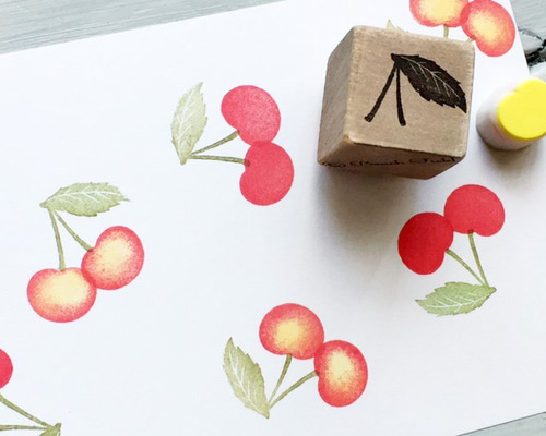 消しゴムはんこ☆ニコちゃんサクランボ