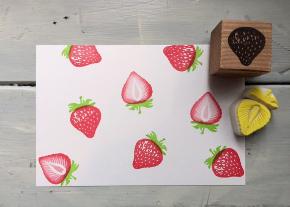 一粒草莓印章＆草莓多色橡皮章組 第4張的照片