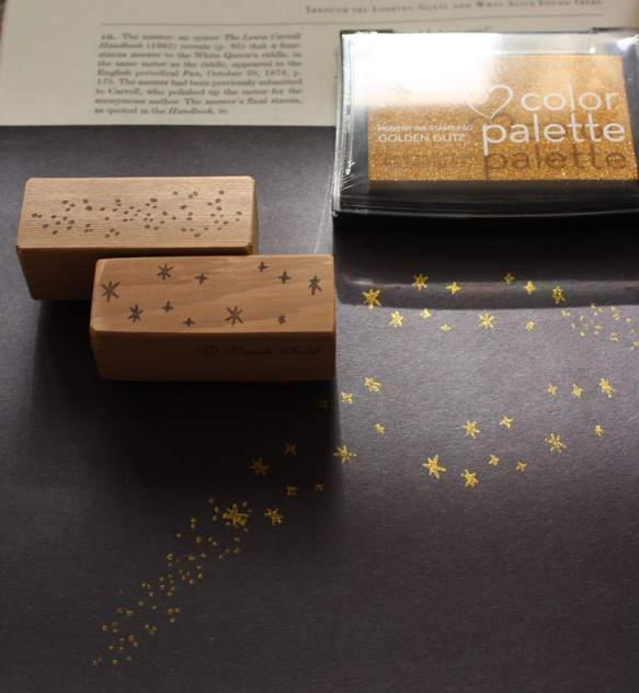 Sparkle ＆妖精の粉スタンプ２点と　金色インクセット 1枚目の画像
