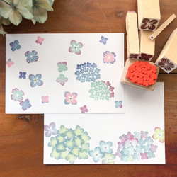 紫陽花・小花のスタンプ6点セット はんこ・スタンプ Beach field stamp