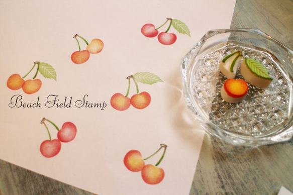 消しゴムはんこ★ニコちゃんサクランボ 消しゴムはんこ☆ニコちゃんサクランボ 消しゴムはんこ