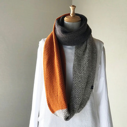 Guru Guru Cashmere Super Long Snood 3WAY Triad Beige Heather/Ora 第5張的照片