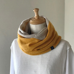 Pure Cashmere Twist Reversible Snood Triad Mustard / L 米色 / N 棕色 第2張的照片