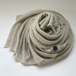 温度を纏う 純カシミヤのふわふわショールストール　L/ベージュ 5枚目の画像