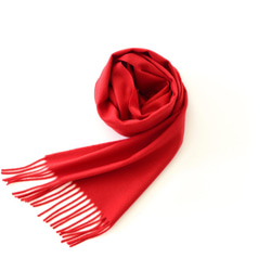 碧樹織造100％山羊絨圍巾（紅色） 第1張的照片