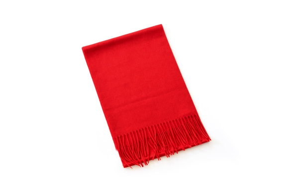 碧樹織造100％山羊絨圍巾（紅色） 第2張的照片