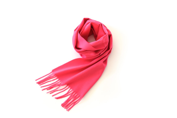碧樹織造100％山羊絨圍巾（粉紅色） 第2張的照片