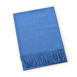 純羊絨70C Habao狀態織造披肩（交響樂藍色） 第2張的照片