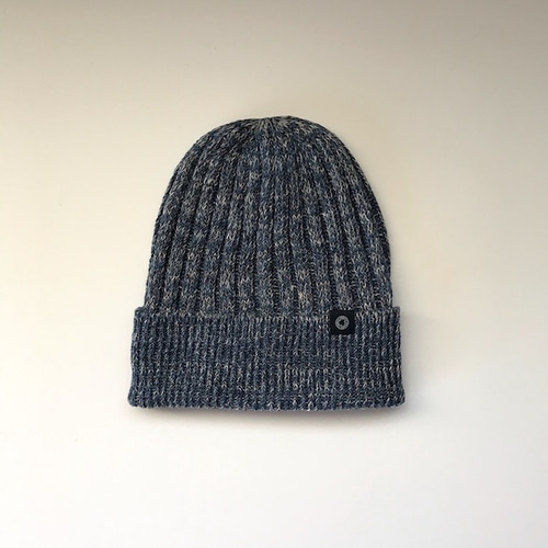 Cotton・linenの定番リブ編みニットキャップ ocean ニット帽・ビーニー