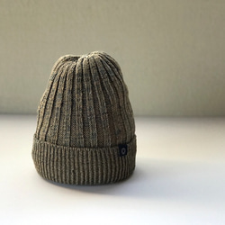 Cotton・linenの定番リブ編みニットキャップ ocean ニット帽・ビーニー