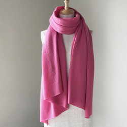温度を纏う 純カシミヤのふわふわショールストール　Pink 1枚目の画像