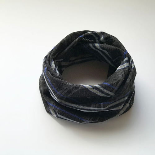 さらふわクラシックチェックのねじりスヌード Black/Blue