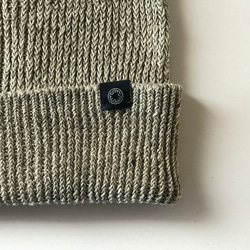 亞麻羅紋針織帽L /灰色 第3張的照片