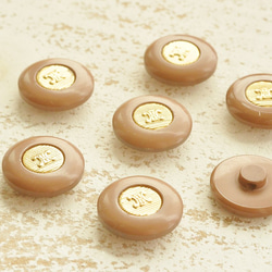 ミルクチョコレート色のヴィンテージボタン（2個セット） 2枚目の画像