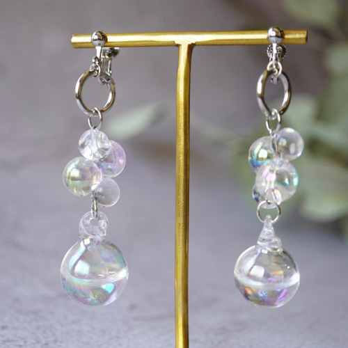 みんしゃん専用♡winter shell ピアス イヤリング shell×cat 白猫 パール ピアス イヤリング ホワイトの通販 by