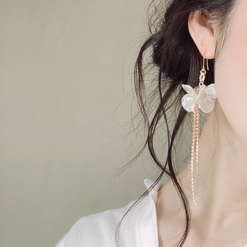 #1071A 再販 パール シャワー タッセル ハンドメイド ピアス イヤリング 1071 再販 パール シャワー タッセル ハンドメイド ピアス イヤリング