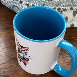 ネコマグカップ　食いしん坊のゾロ君ブルー 3枚目の画像