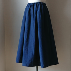 【サンプルsale】送料無料 ワッシャー(しわ加工)コットン　ウェストすっきりタックギャザースカート 2枚目の画像