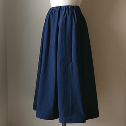 【サンプルsale】送料無料 ワッシャー(しわ加工)コットン　ウェストすっきりタックギャザースカート 1枚目の画像