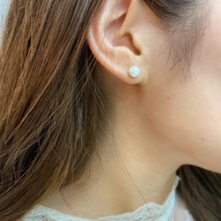 6.5mm簡約珍珠耳環～Akoya珍珠白～ 第1張的照片