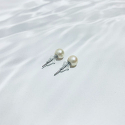 6.5mm簡約珍珠耳環～Akoya珍珠白～ 第5張的照片
