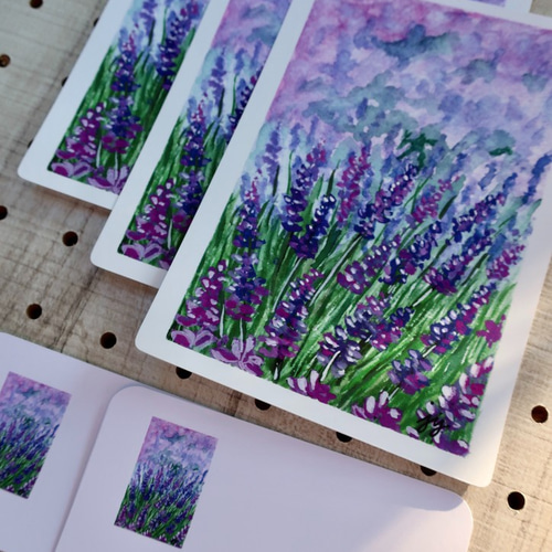 専用　原画3枚+ポストカード　オリジナル　水彩画　絵画 ポストカード・お花の水彩画3枚組 | 色李画廊