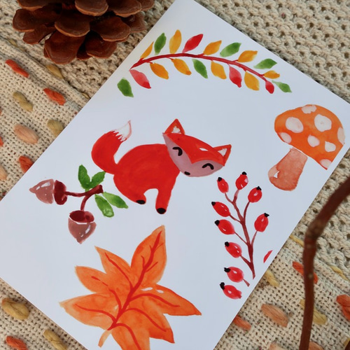 【専用】手描きイラスト ポストカード 手描きイラスト ポストカードサイズ 女の子 セーラー服少女