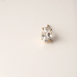 [ XSORI luxe 系列 ] 白色托帕石橢圓形耳環 第2張的照片