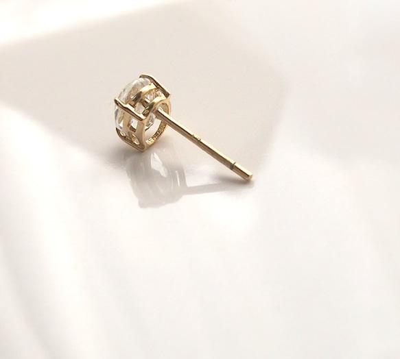 [ XSORI luxe 系列 ] 白色托帕石橢圓形耳環 第4張的照片