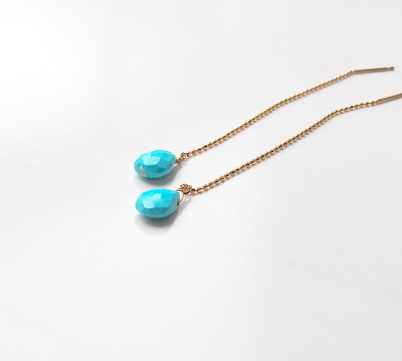 K10◇Drop chain p - Turquoise 第1張的照片