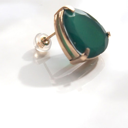 1点もの■Green agate 　片耳ピアス 3枚目の画像