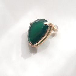 1点もの■Green agate 　片耳ピアス 6枚目の画像