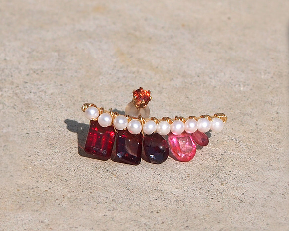 Garnet bijou ピアス　片耳売り 1枚目の画像