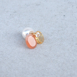 2WAY Orange Moon 3 Ear Earrings（Single） 第2張的照片