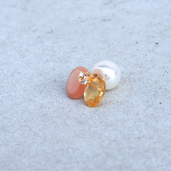 2WAY Orange Moon 3 Ear Earrings（Single） 第3張的照片