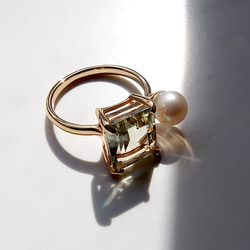 CANDY RING.Green amethyst×Pearl 1枚目の画像