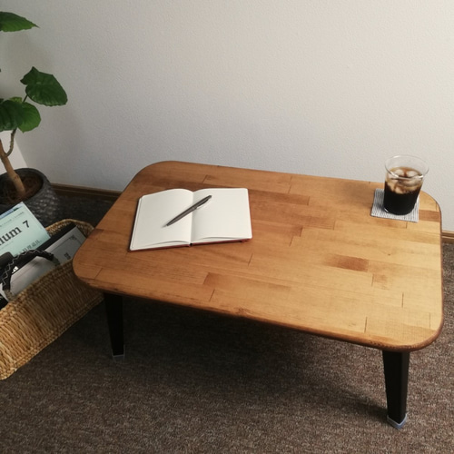 折りたたみテーブル たまご型【Sサイズ】 / 天然木 / ナチュラル