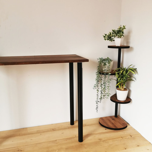 角にも置けるしずくのスタンドシェルフ3段タイプ【ブラウン】/ 360度