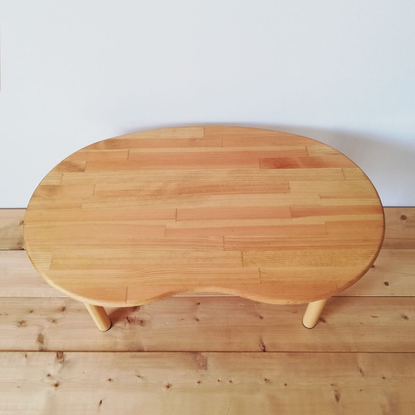 木脚を使ったそら豆のローテーブル【 Sサイズ】/ 天然木 テーブル  / リビング 子供部屋 / 組立簡単 3枚目の画像