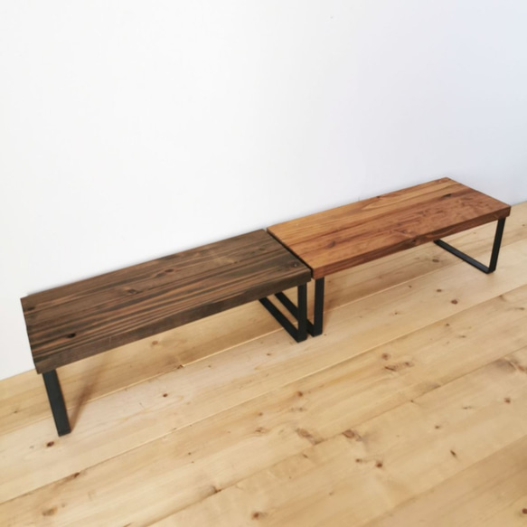 無垢材とアイアンのシェルフ / BR W47cm / 複数購入だと送料がお得！ / 完成品 6枚目の画像