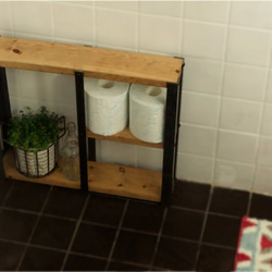 アイアンシェルフ Sサイズ ブラウン / 45cm×40cm / 収納 トイレ / キッチン リビング 観葉植物 6枚目の画像