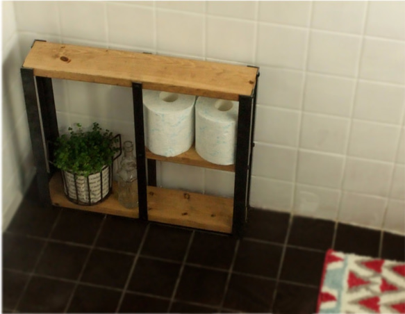 アイアンシェルフ Sサイズ ブラウン / 45cm×40cm / 収納 トイレ / キッチン リビング 観葉植物 6枚目の画像